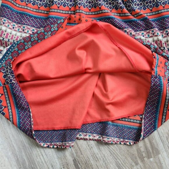 Boho V-Neck Plunge Summer Dress Kimono Sleeve Pockets Multi-Color Print - Picture 9 of 14